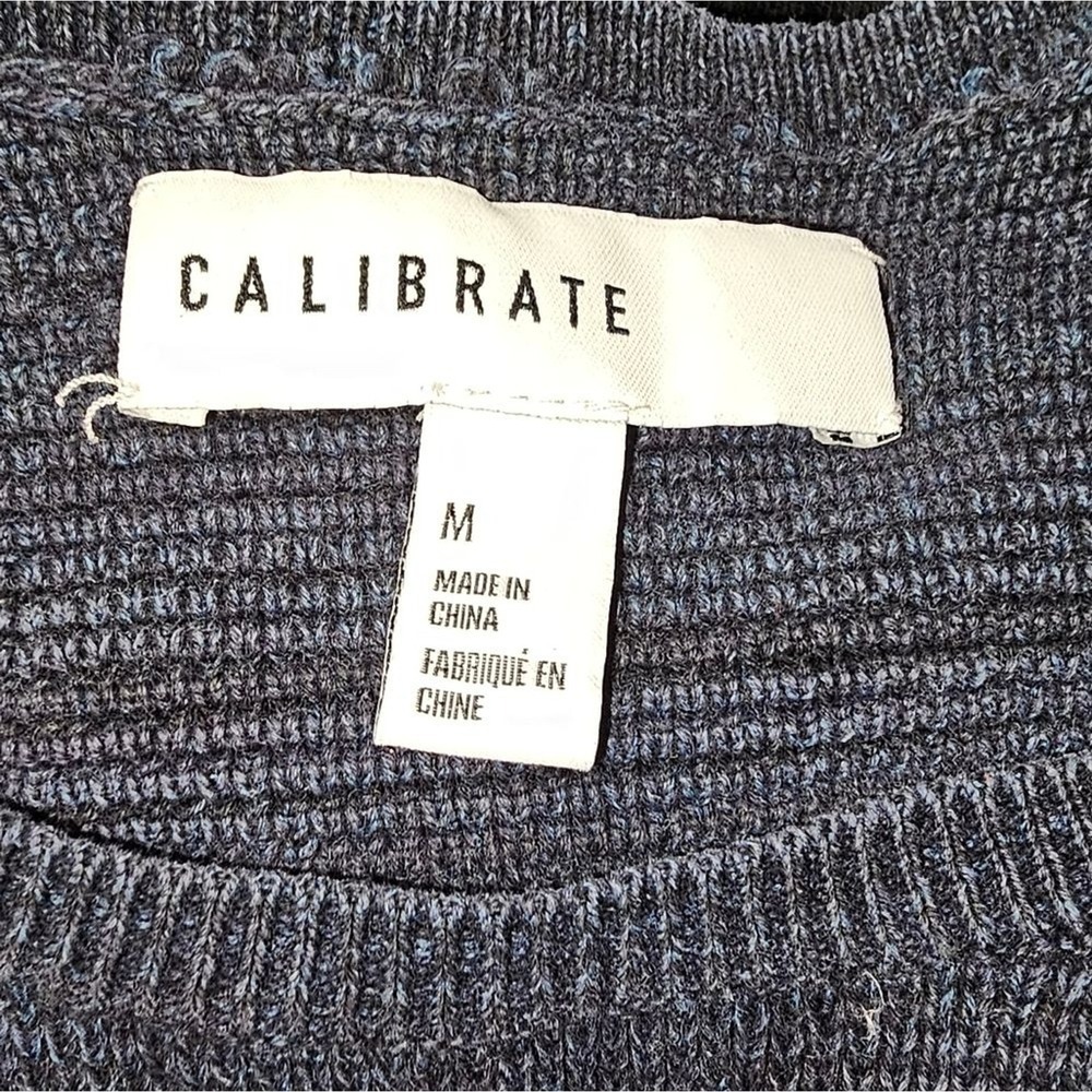 Calibrate Mens Cotton Navy Crew Neck Sweater Long Sleeve Pullover Blue Size M - Picture 8 of 10